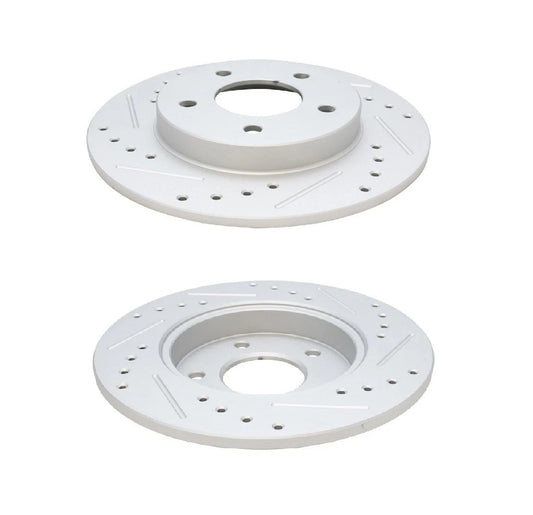 Performance Brake Rotor Drilled & Slotted Rear G-Coated Pair for GM