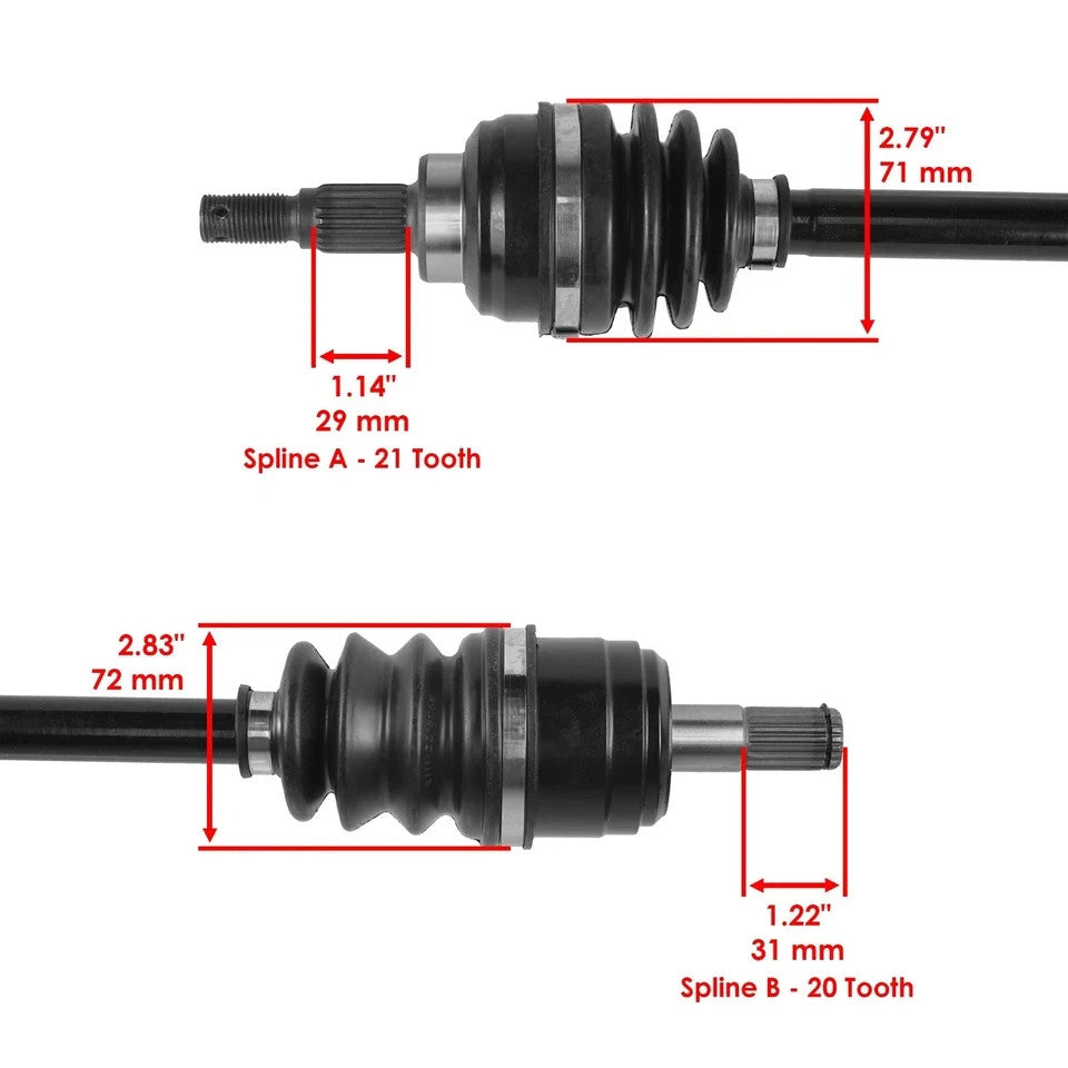 Front Left & Right CV Joint Axle For Honda Fourtrax 300 TRX300FW 4X4 1988-2000