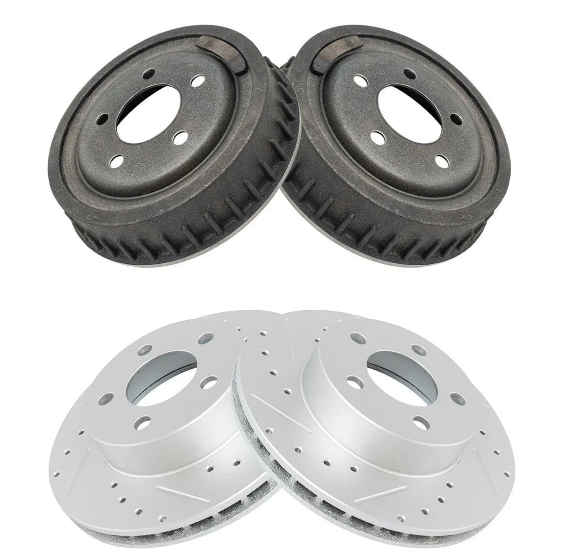 Front & Rear Brake Pad & Rotor,Shoe & Drum Kit Fits Ford Mazda