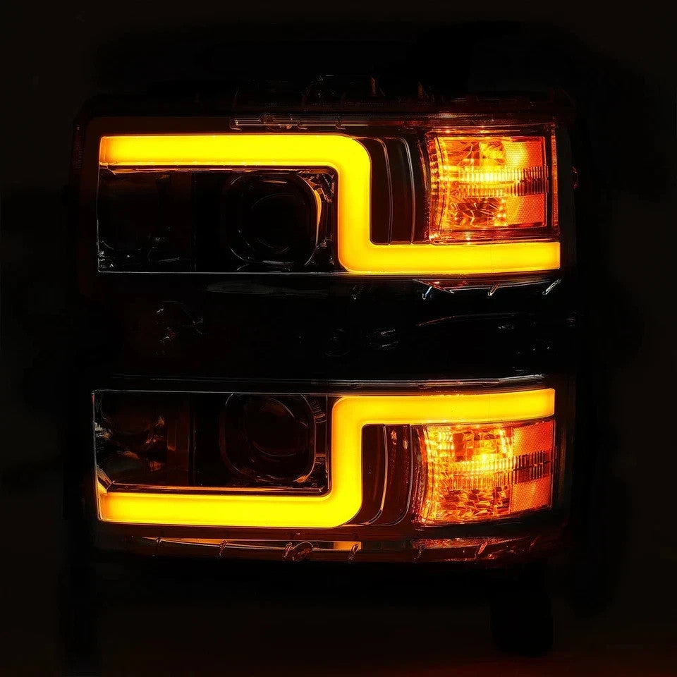 HECASA For 15-19 2016 Chevy Silverado 2500HD 3500HD LED Projector Headlights