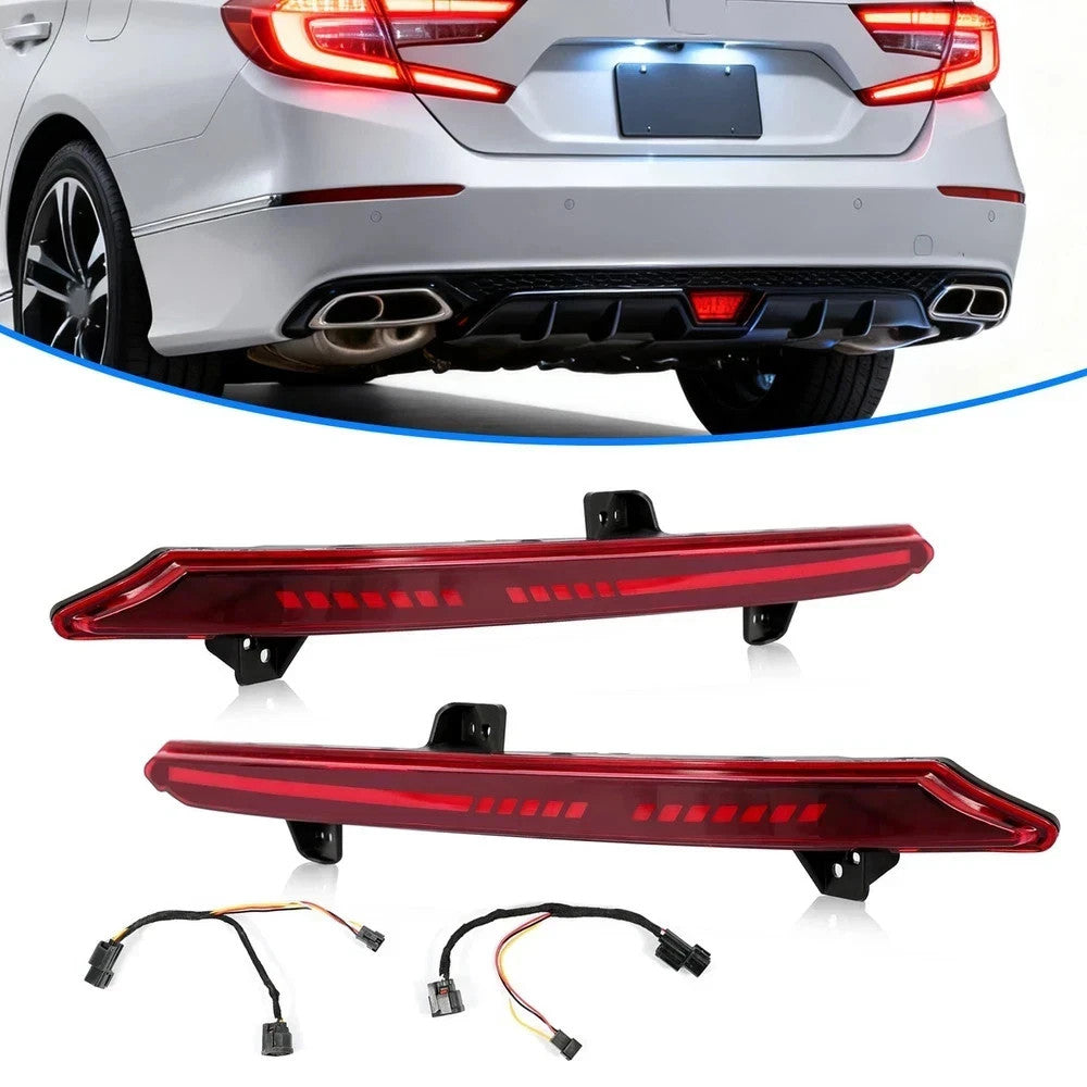 NEW For Honda Accord 2018-2022 LED Reflector Tail Light Rear Bumper Light Red