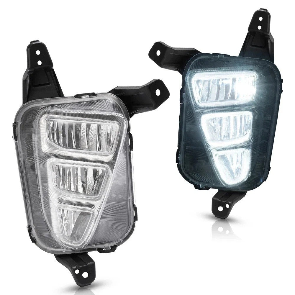 HECASA Pair LED Bumper Fog Lights Driver Passenger Side For Kia Optima 2016-2018