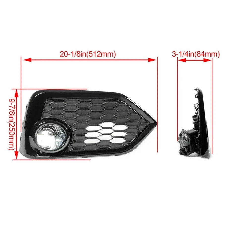 LED Fog Lights for 17-19 Honda Civic Hatchback Si Bezel Cover Wiring Switch Kits