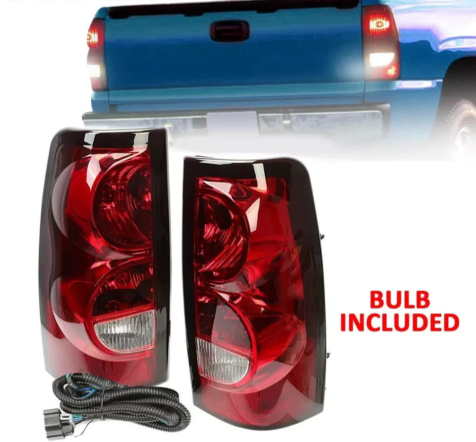 Red Brake Tail Lights For 2003-2006 Chevy Silverado 1500 2500 3500HD W/Bulbs DOT