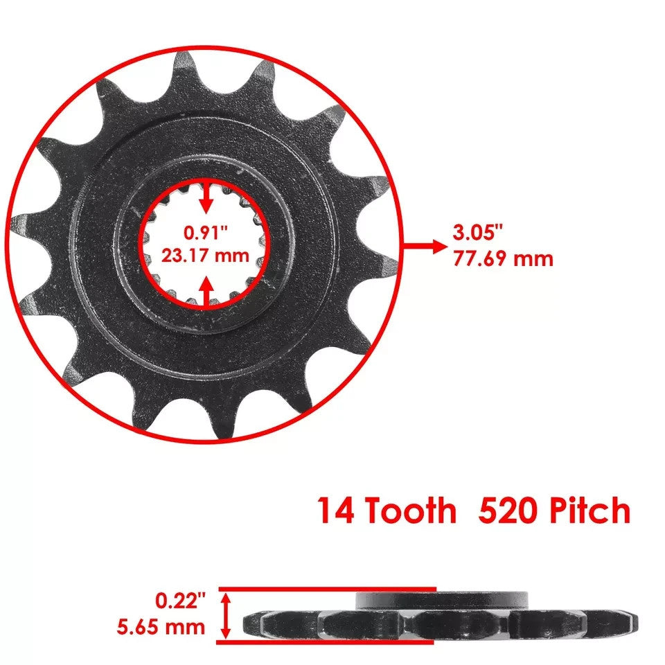 Gold O-Ring Drive Chain & Sprockets Kit for Suzuki RM-Z450 RMZ450 2005-2007