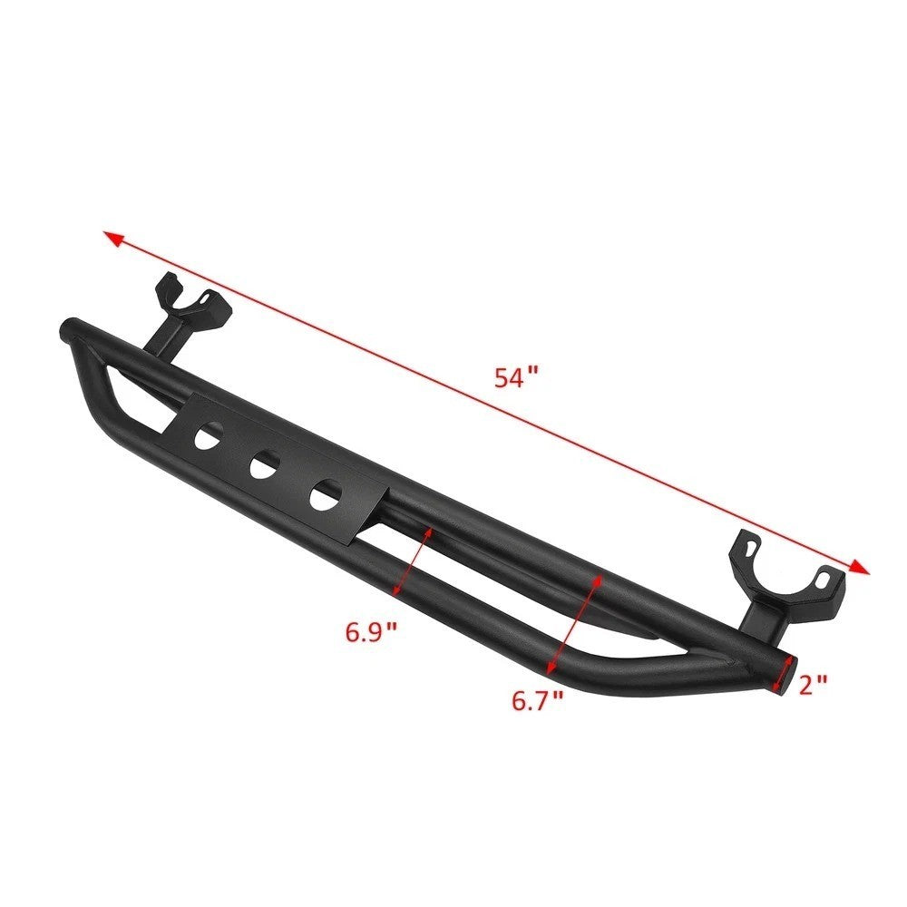 For 07-18 Jeep Wrangler JK 2-Door Black Side Armor Step Running Board Nerf Bars