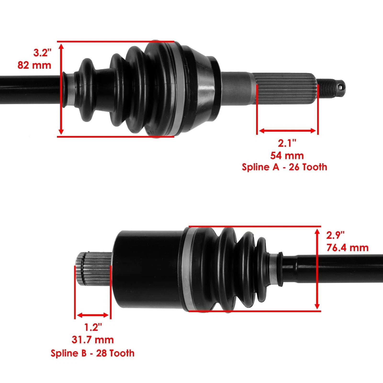 Caltric Rear Left Or Right CV Joint Axle For Polaris Sportsman 570 2015-2024