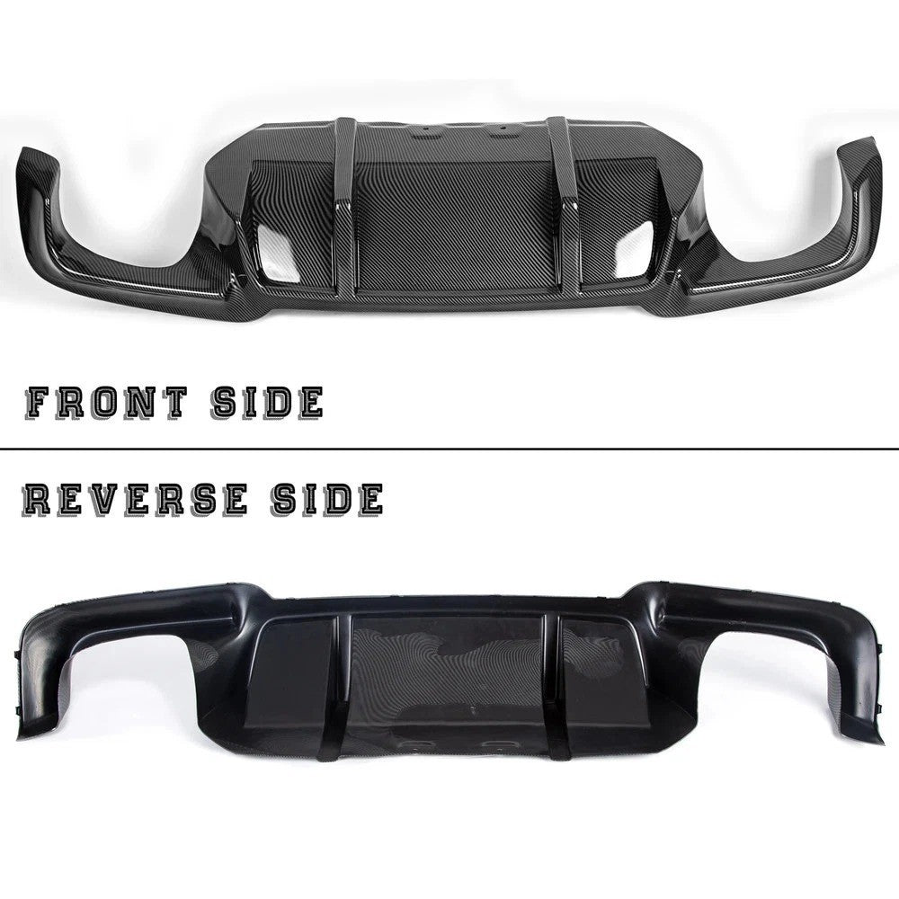 For 2012-16 BMW F10 M5 Rear Bumper Lip Diffuser Carbon Fiber Look DTM Style