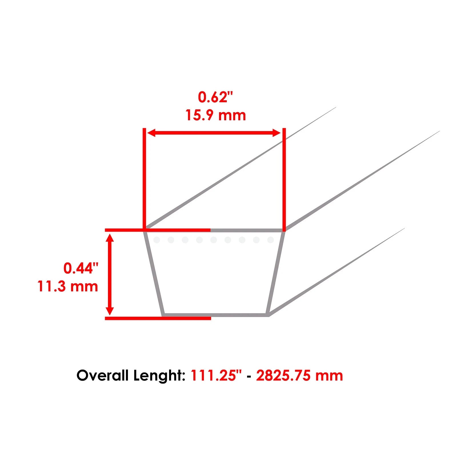 48" Deck Belt for John Deere LX277 LX279 LX255 LX266 LX288 48" Deck Belt