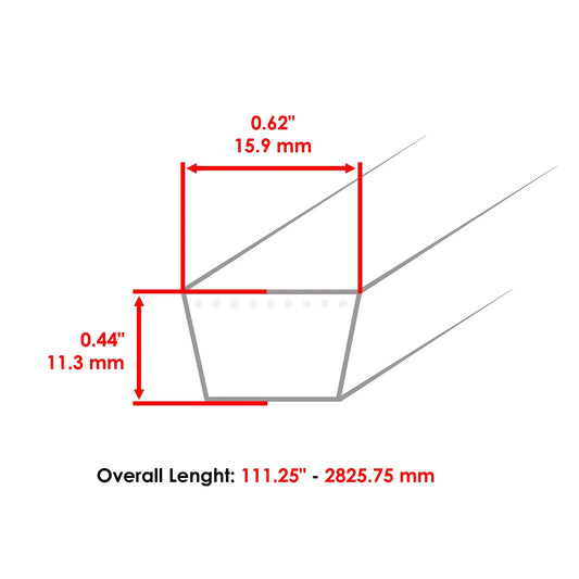 48" Deck Belt for John Deere LX277 LX279 LX255 LX266 LX288 48" Deck Belt