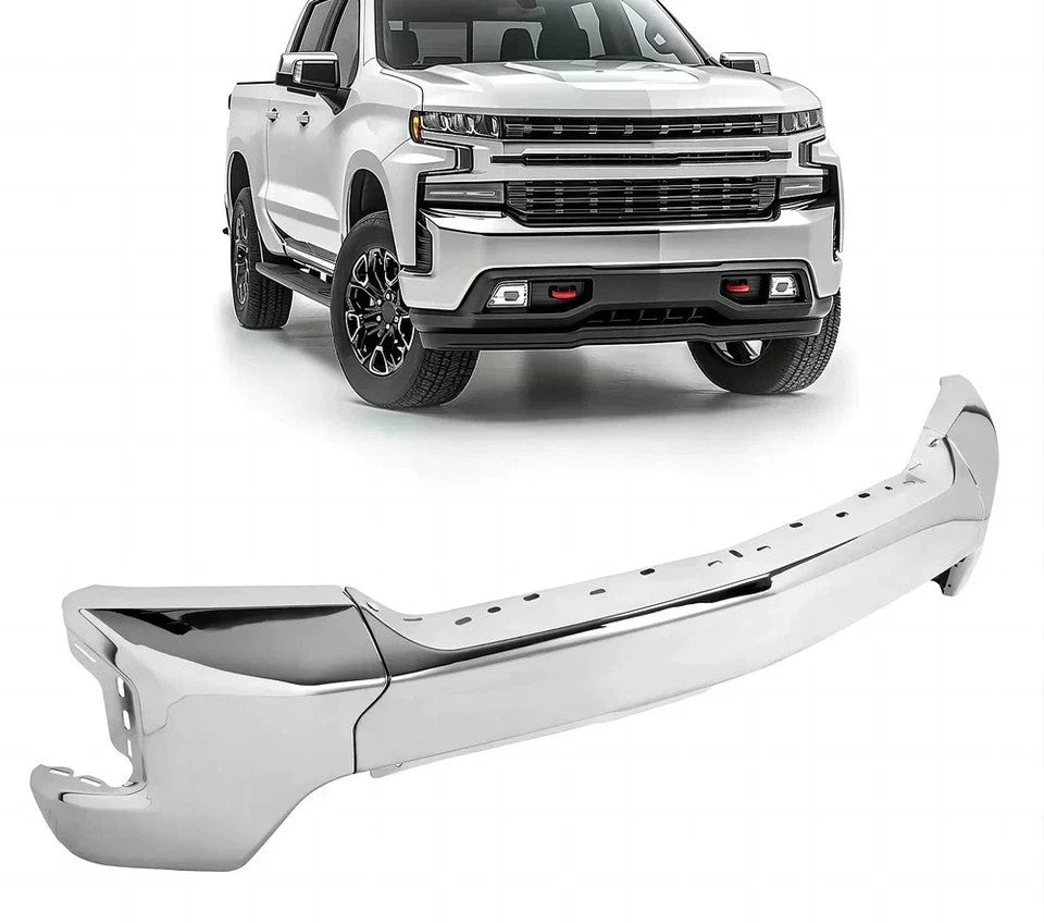 For 2019 2020 2021 2022 Chevy Silverado 1500 Chrome Steel Front Bumper Face Bar