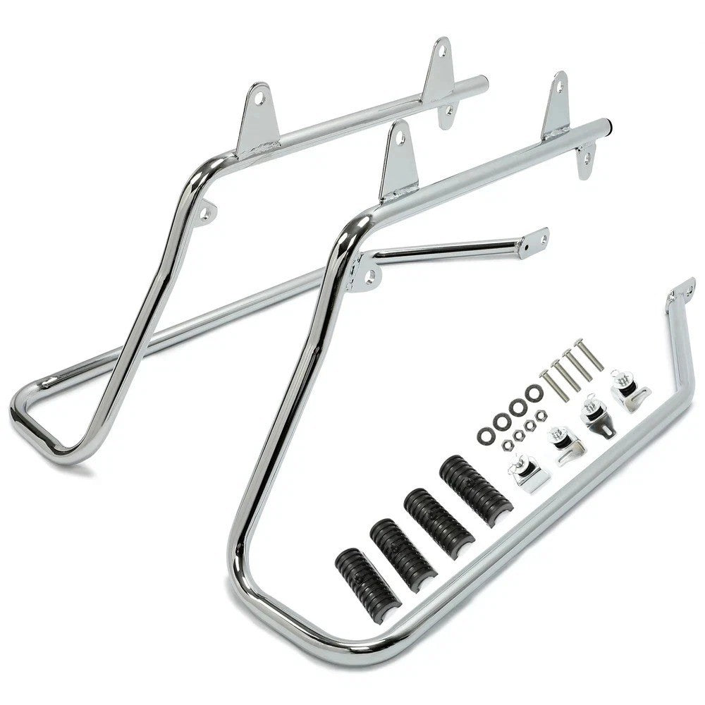 Chrome Saddle bag Conversion Brackets For Harley Davidson Heritage Softail 84-17