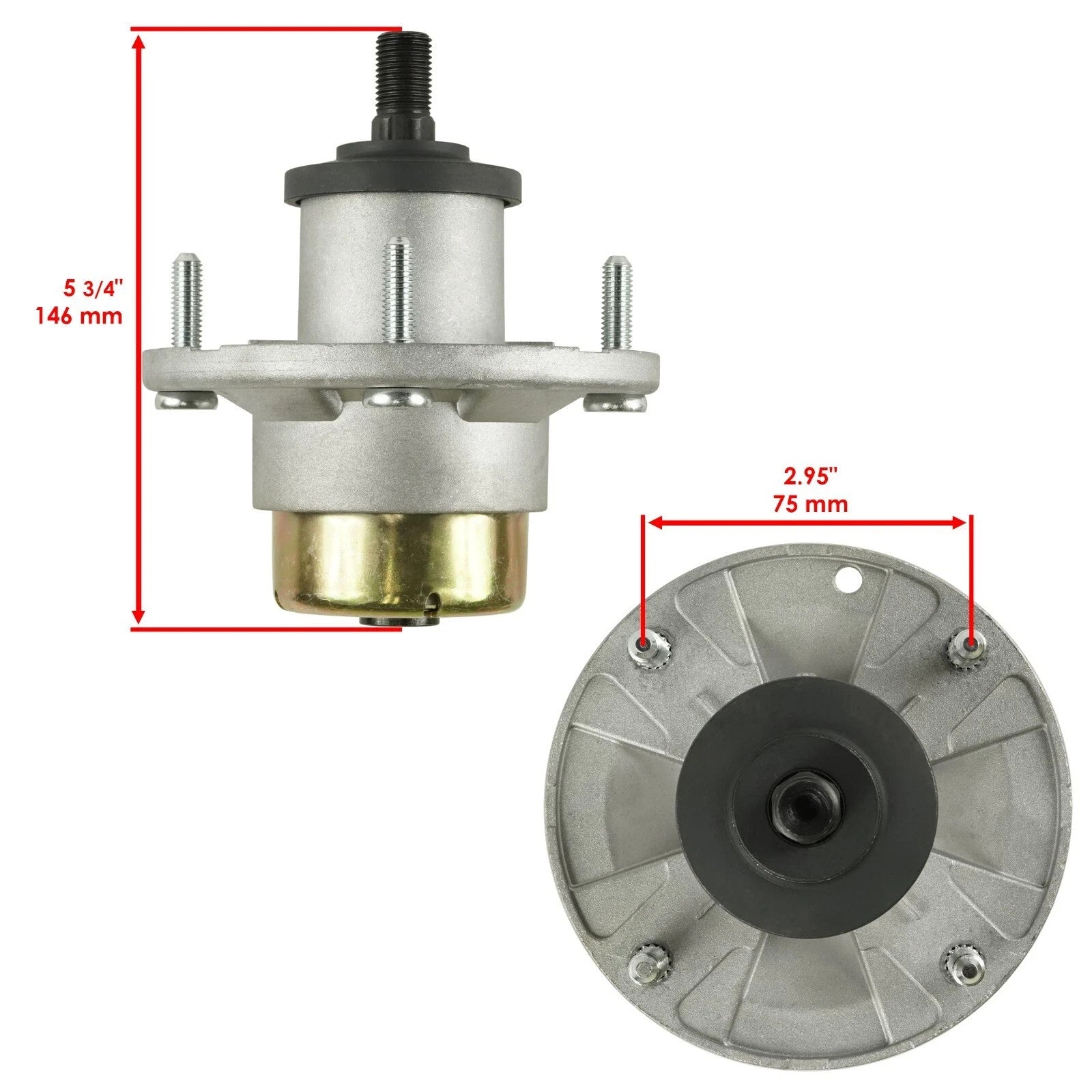Mower Deck Spindle w/Pulley for John Deere X380 X384 X390 X394 X570 48" 54"