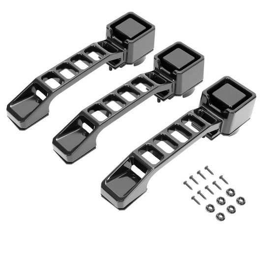 HECASA 3PCS Exterior Door Handles Kit Aluminum For Jeep Wrangler JK/JKU 2007-18