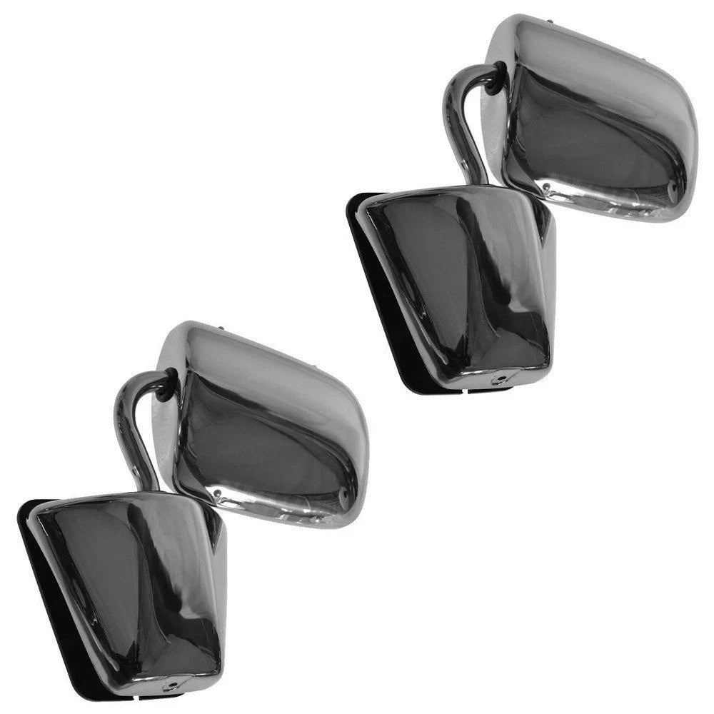 Mirror Stainless Steel Manual Driver Passenger Pair for Chevy GMC Van G-Series