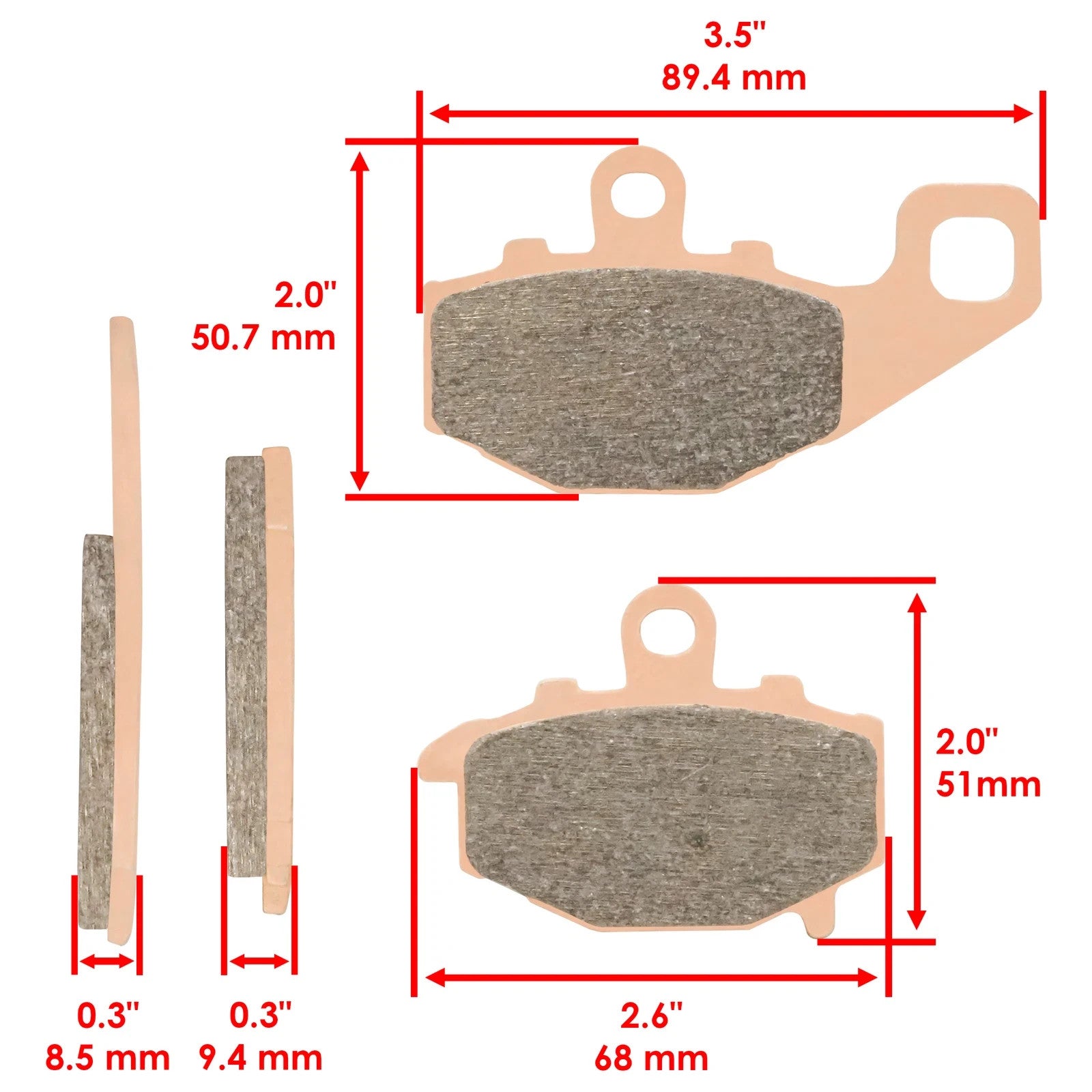 Sintered Rear Brake Pads for Kawasaki ZX600E Ninja ZZR600 2002-2007