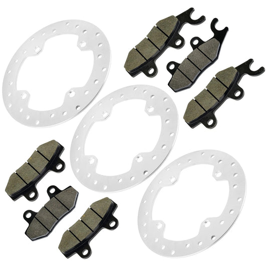 Front and Rear Brake Rotor Disc w/ Pad For Can-AM Commander 1000 2011- 2016