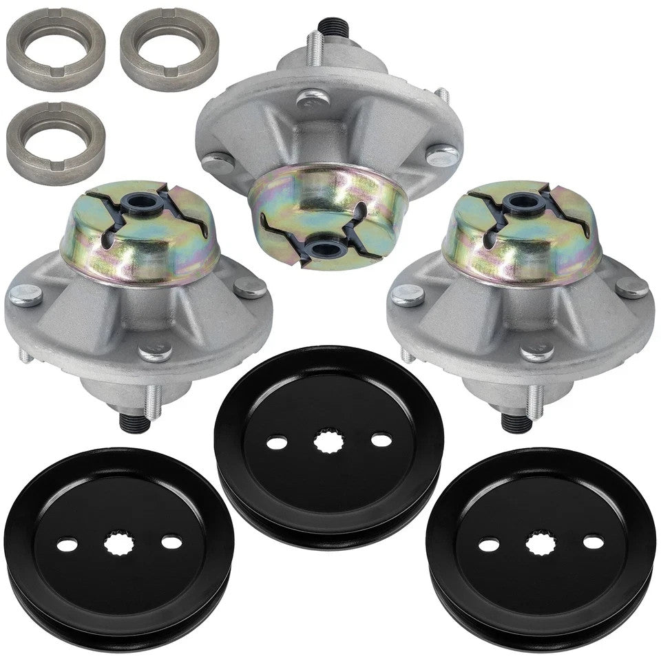 3 Caltric Spindle Assembly W/Pulley 48" Deck For John Deere X360 X500 X520 X530