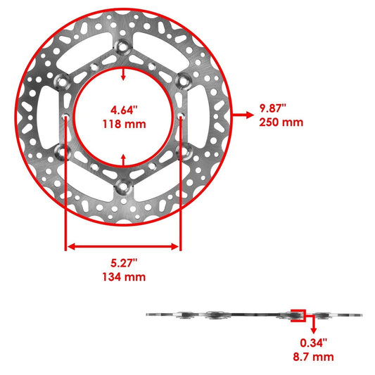 Front Brake Disc for Yamaha YZ450F 2003-2015 / YZ426F 2002 / 5XC-2581T-G0-00