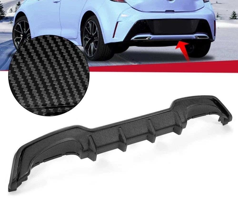 Carbon Fiber Style Rear Bumper Diffuser For Toyota Corolla Auris Hatchback 19-22