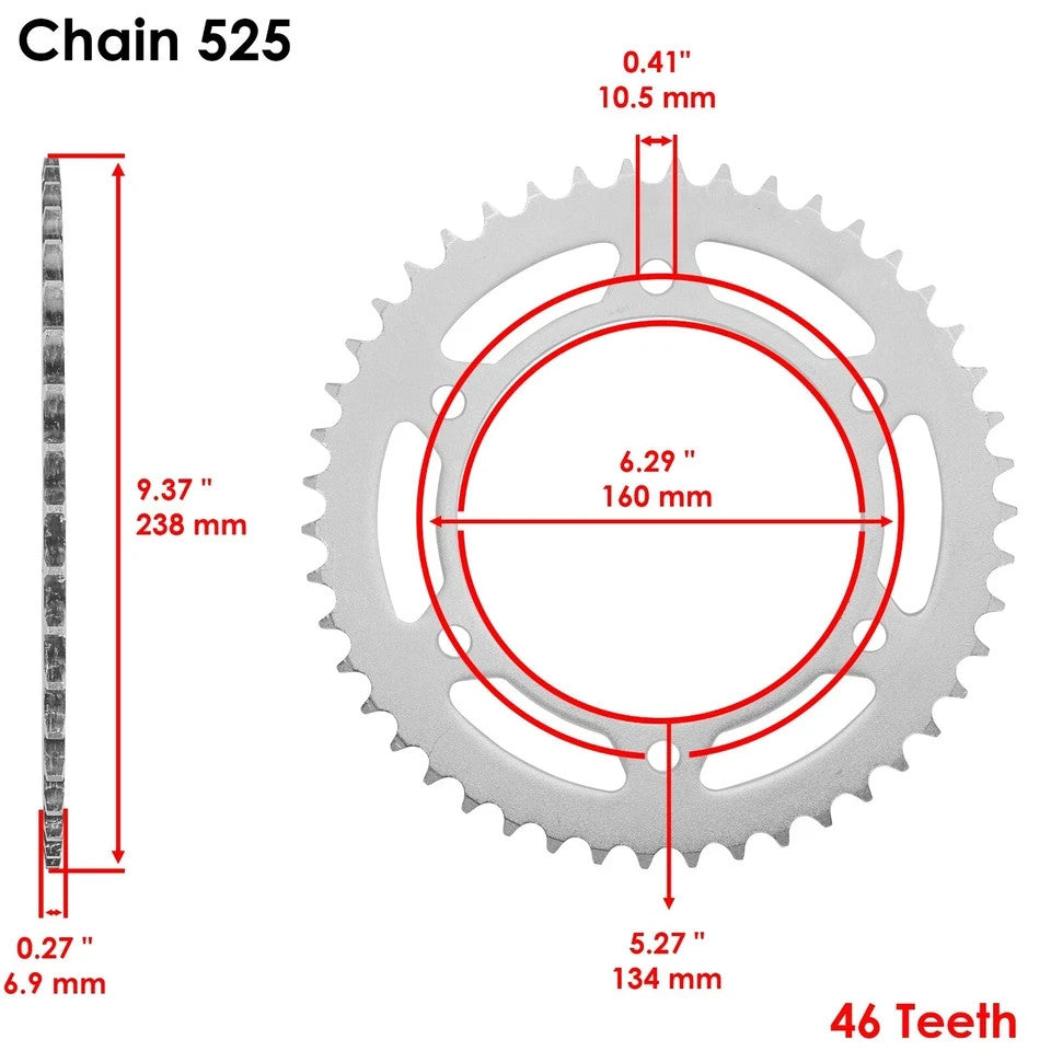 Drive Chain And Front Rear Sprockets Kit For Honda CBR600F4I 2001-2006 Steel
