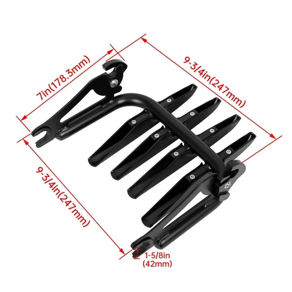 Black Detachable Stealth Luggage Rack For Harley Touring Street Glide 2009-2026