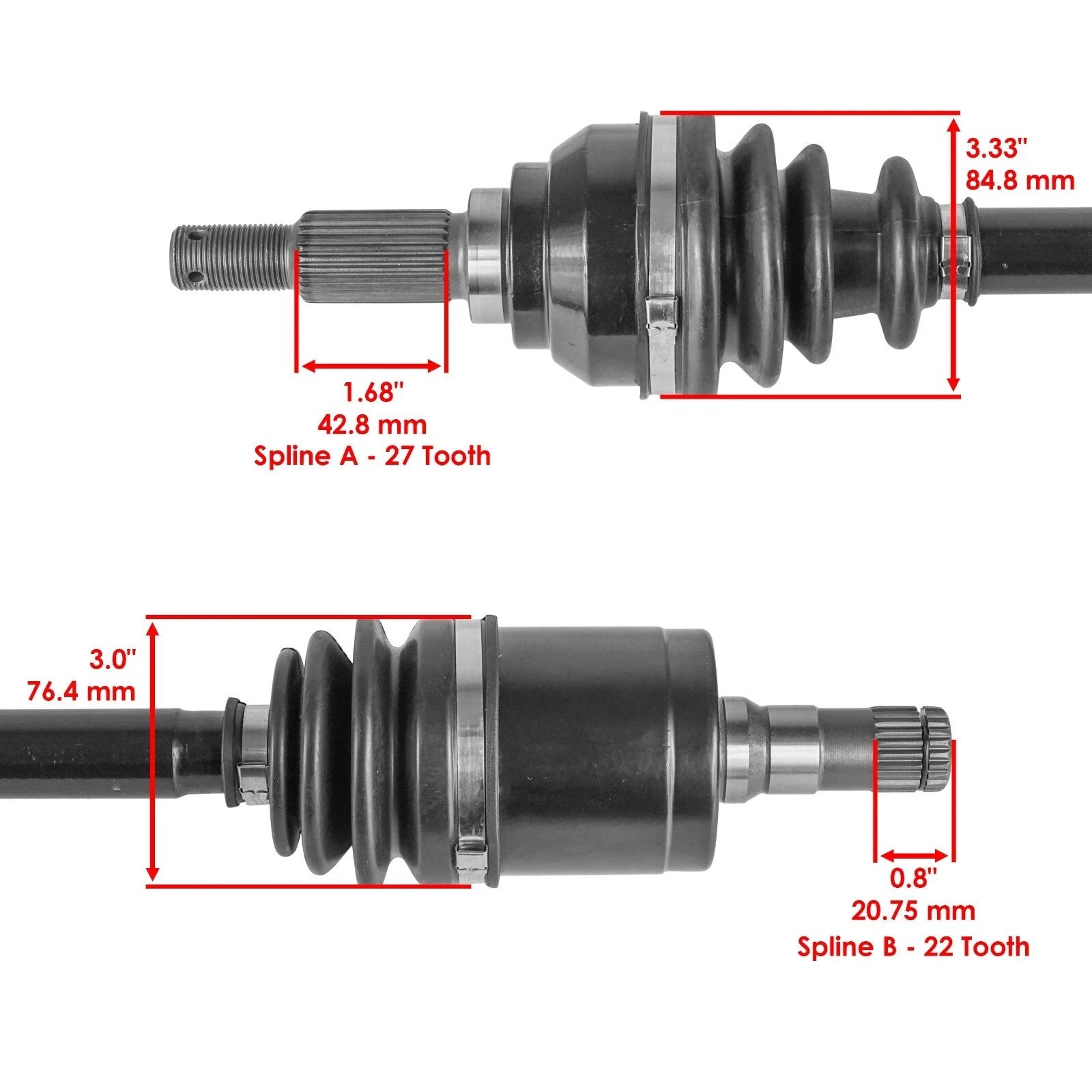 Caltric AUC13791 Front CV Axle For John Deere Gator XUV UTV 