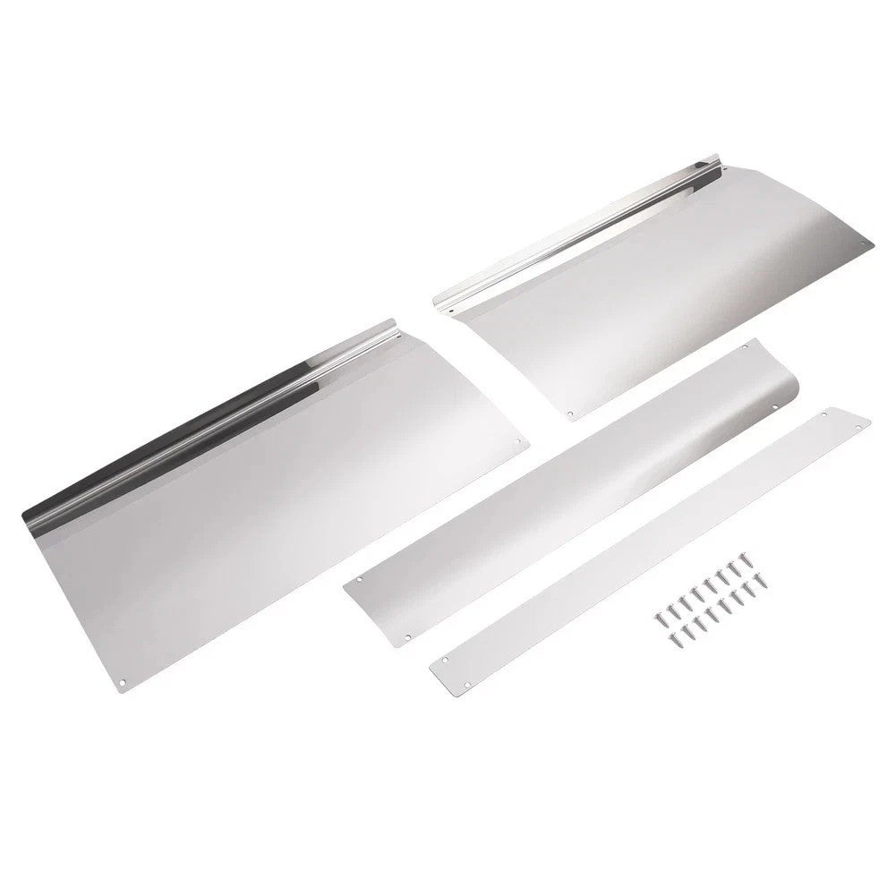 2Pcs Front Upper & Lower Kick Step Plate Panel Silvery For Kenworth T680