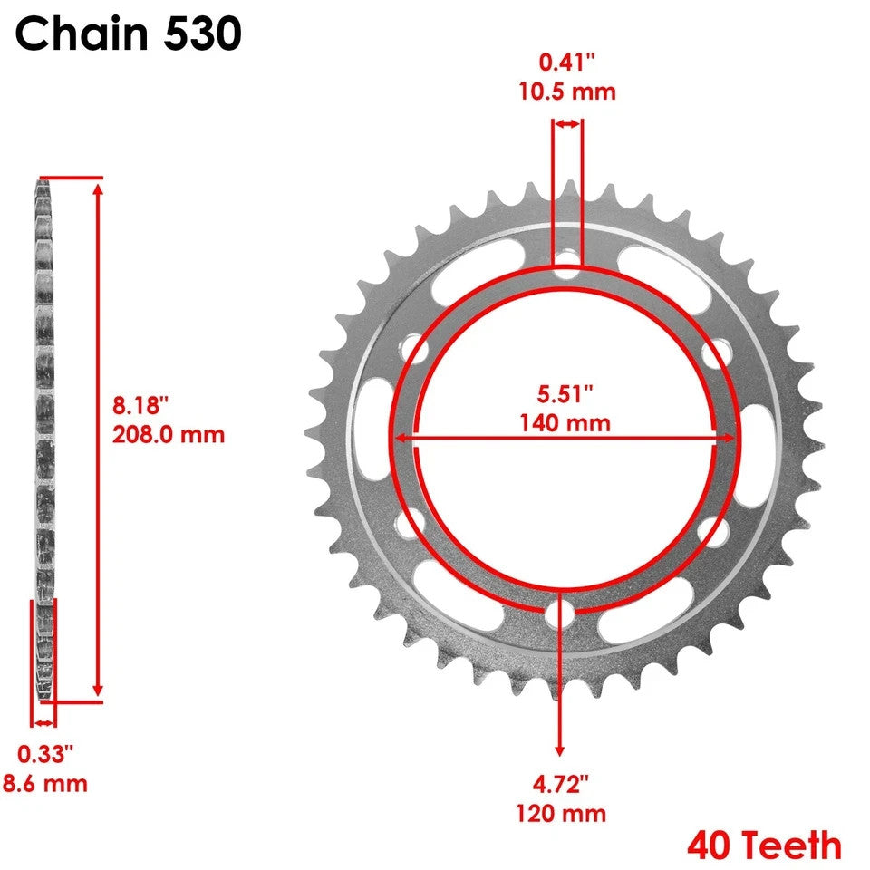 O-Ring Drive Chain & Sprockets for Kawasaki VN800 Vulcan 800 Drifter 1999-2006