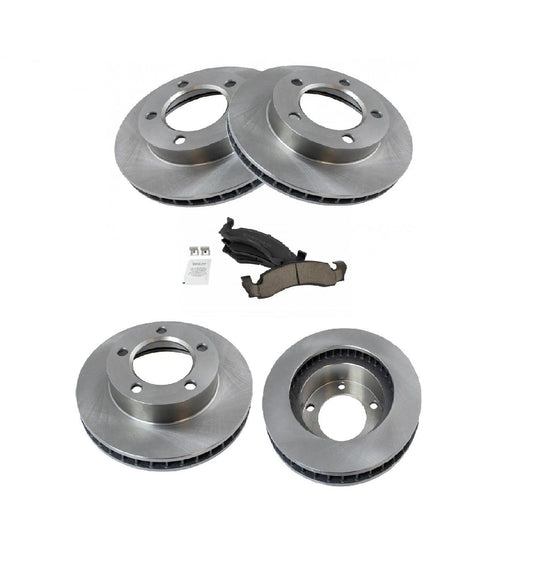 Front Ceramic Brake Pad Set & 2 Rotors Kit For Ford F150 Bronco 4X4 4WD