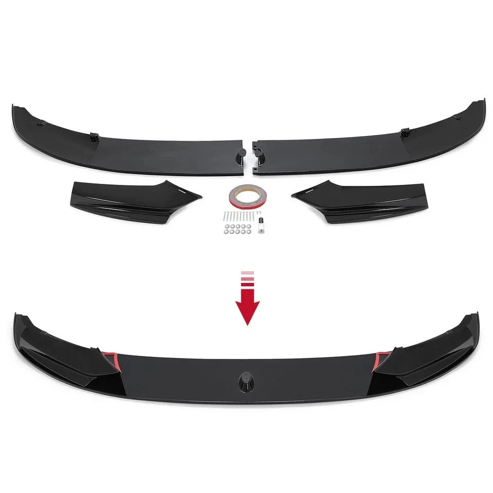 Gloss Black Front Bumper Lip Spoiler Splitter For 11-16 BMW F10 5 Series M Sport