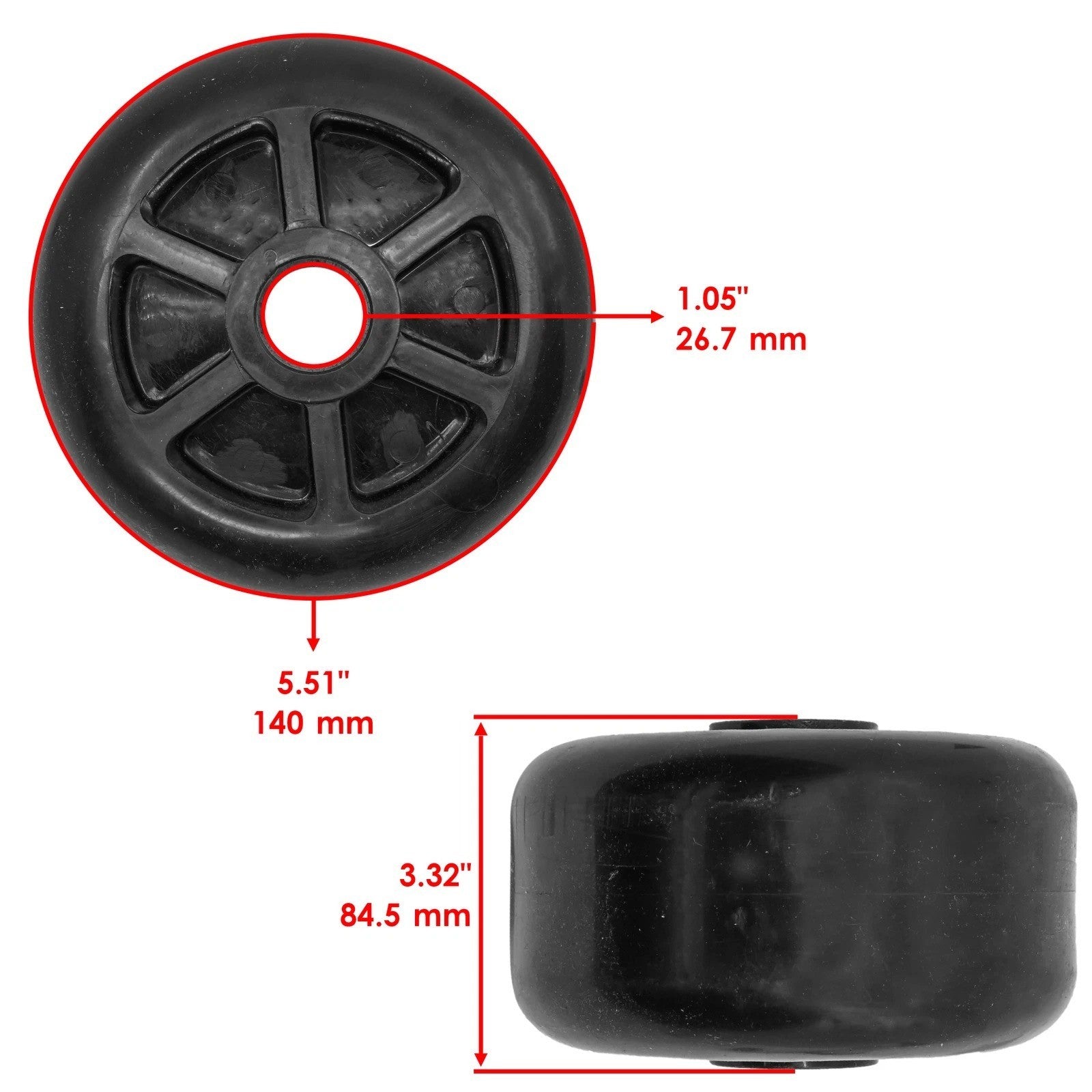 Caltric TCU34060 TCU27152 / TCU27151 Deck Gauge Wheel with Axle for John Deere