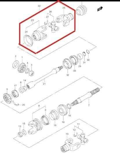 Front Prop Shaft Yoke for Suzuki 27140-27H01 27140-27H00 27130-27H01 27130-27H00