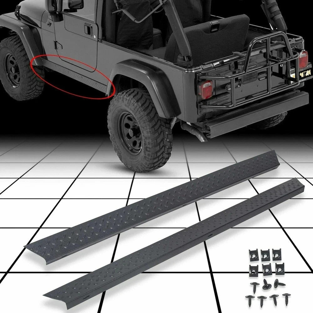 HECASA Side Body Armor Rocker Panel Kit for Jeep TJ Wrangler 1997-2006