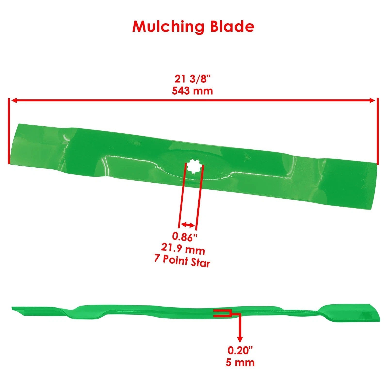2 Deck Blade For John Deere D110 D120 D125 D130 LA100 LA105 (21 3/8"L - 2.6"W)