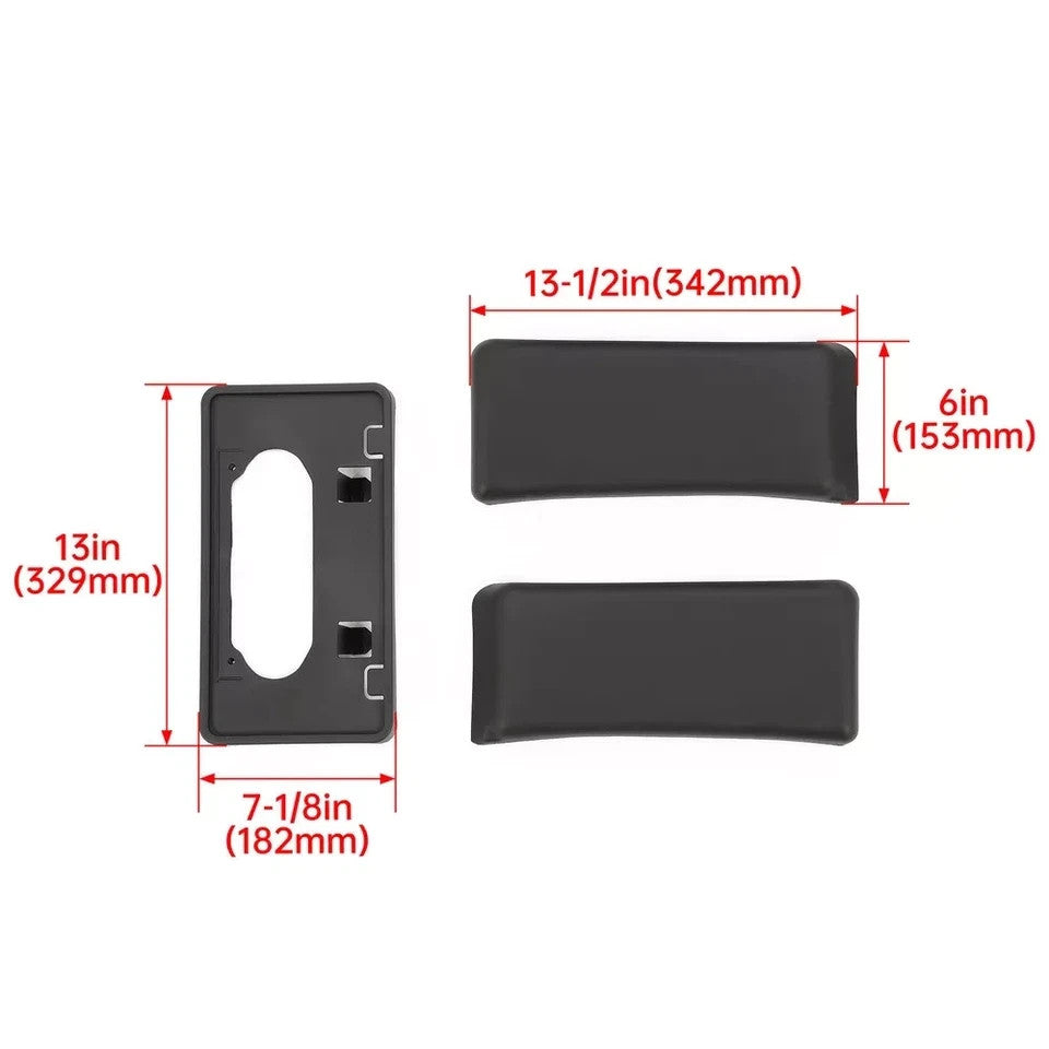 Front Bumper License Plate Bracket & Guards Pads Cap For 2009-2014 Ford F150
