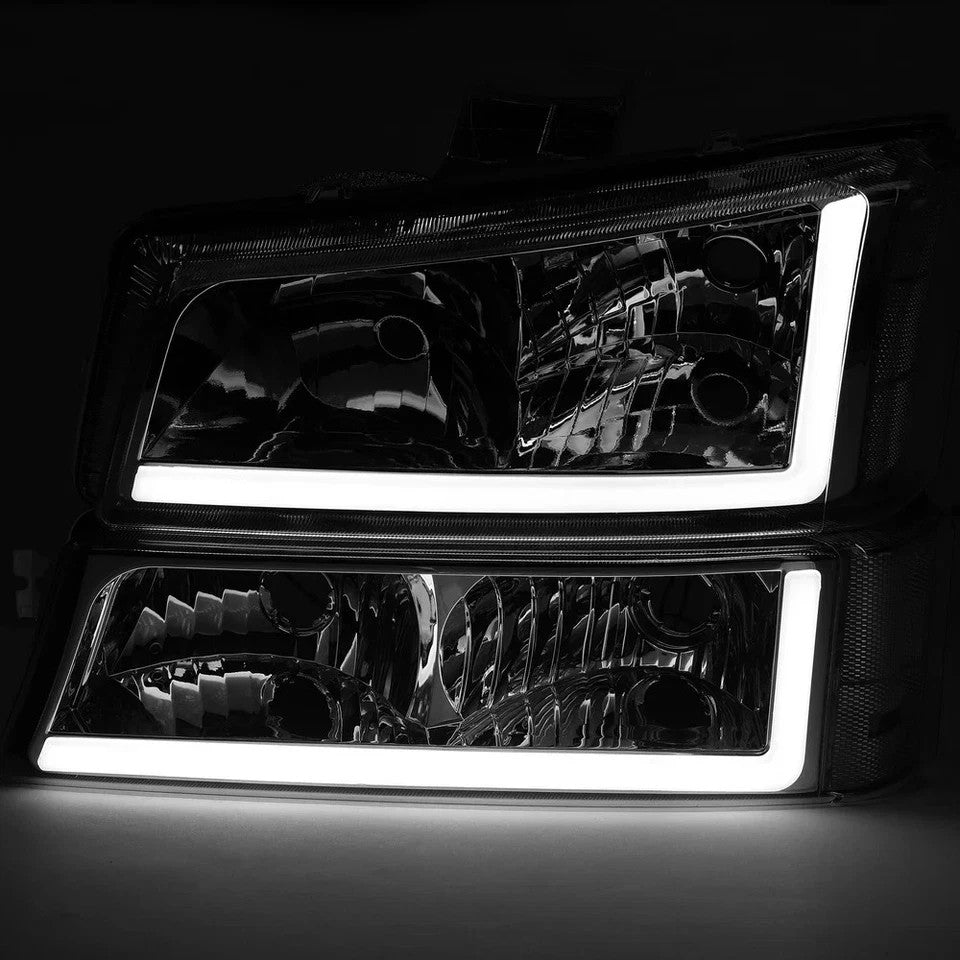 For 03-06 07 Chevy Silverado Avalanche 1500-3500 LED DRL Headlight Bumper Lamps