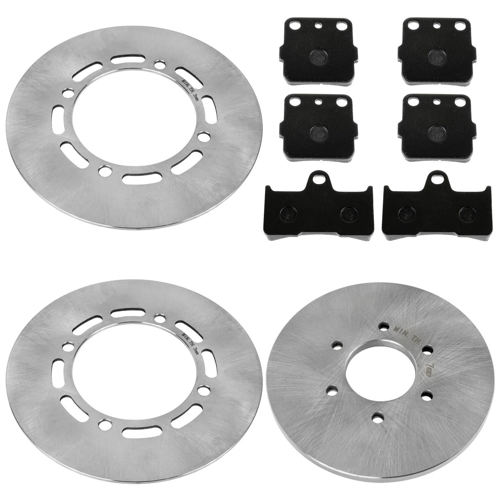 Front Rear Brake Disc Rotor w/Brake Pad for Yamaha Grizzly 660 YFM660F 2003-2008