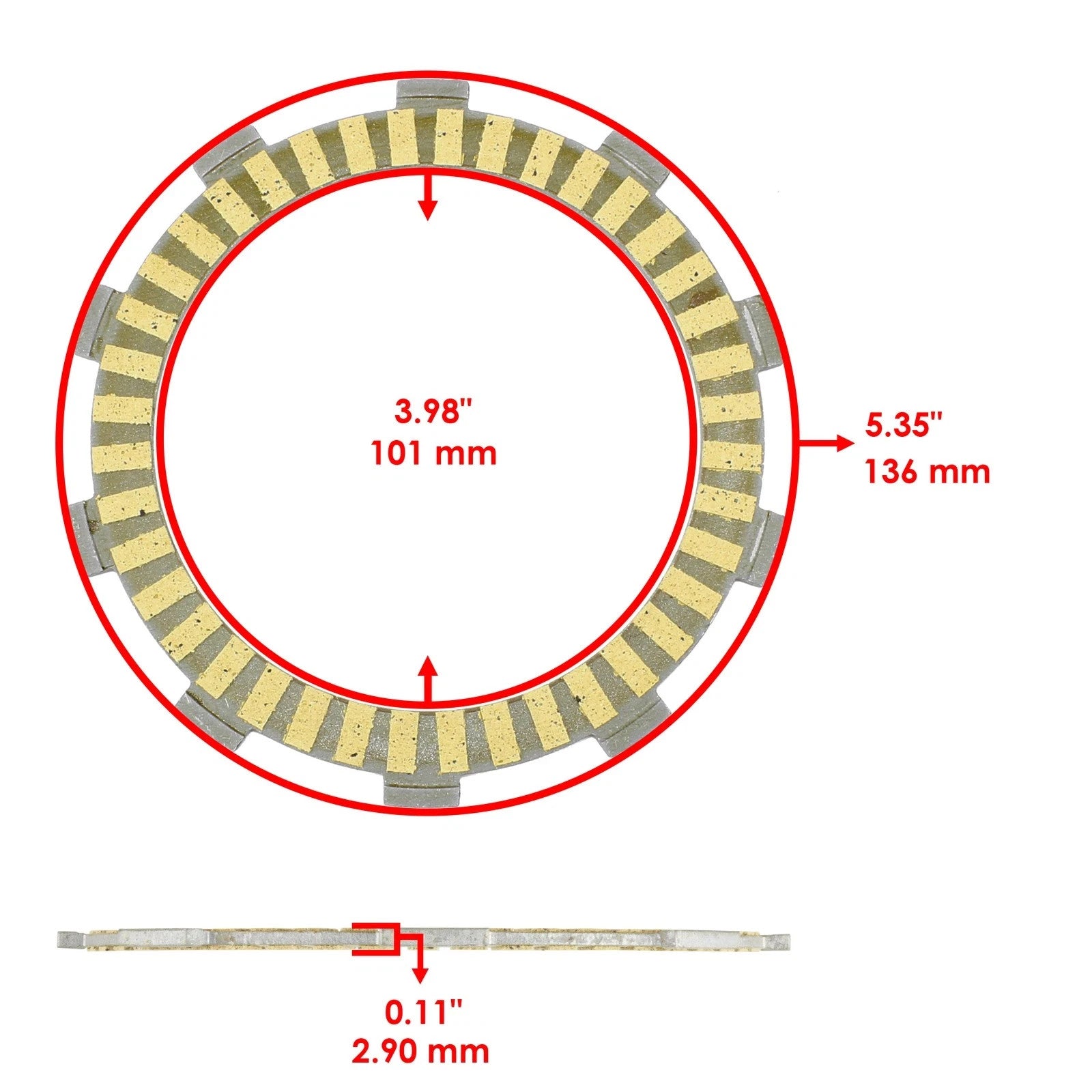 Clutch Friction Plates for Honda TRX420TE TRX420TM Rancher 420 2X4 Es 2007-2017