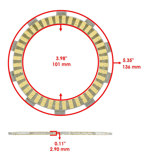 Clutch Friction Plates for Honda TRX420TE TRX420TM Rancher 420 2X4 Es 2007-2017