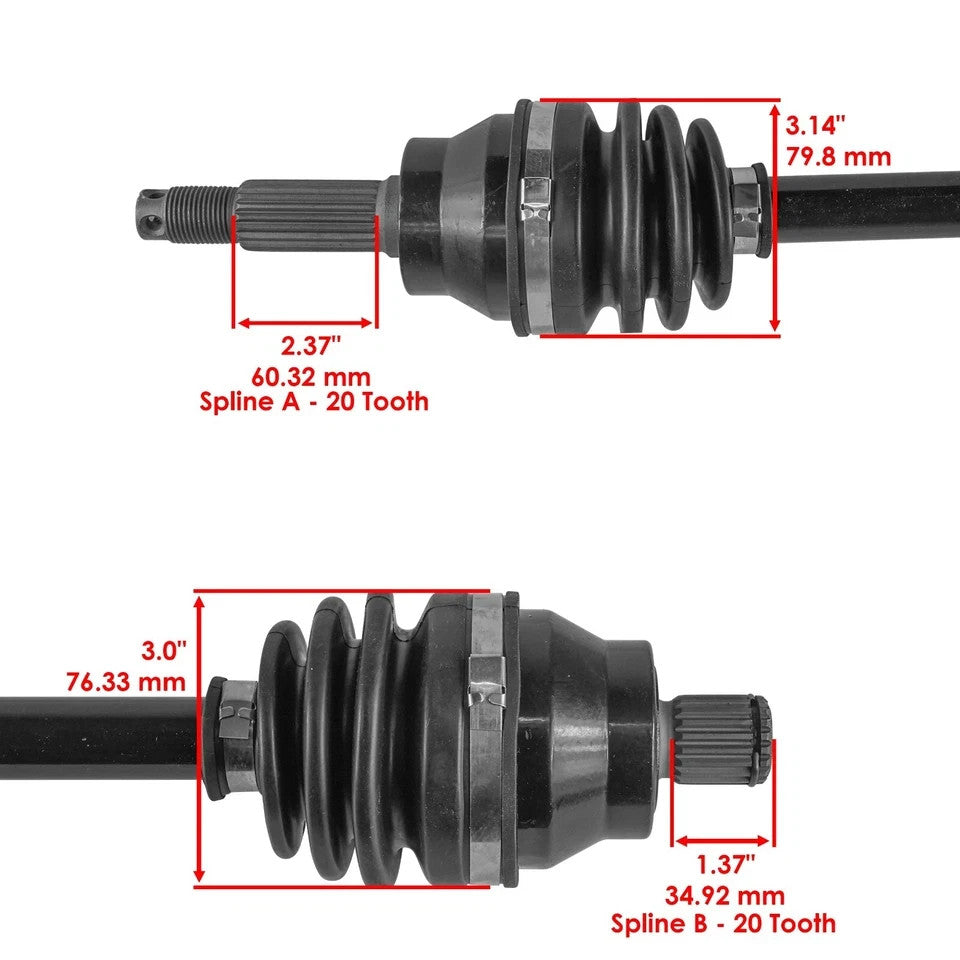 for Polaris Hawkeye 300 2X4 4X4 2006 2007 Front Right and Left CV Joint Axles