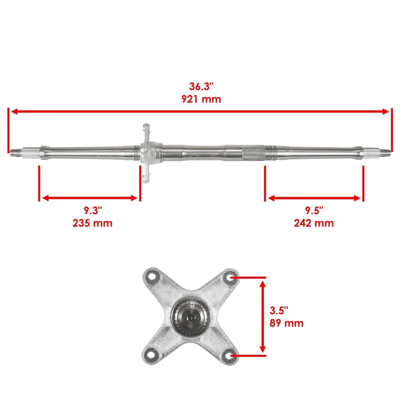  Caltric Rear Wheel Hub & Rear Axle for Suzuki LT-Z400 Quadsport Z400 2003-2008