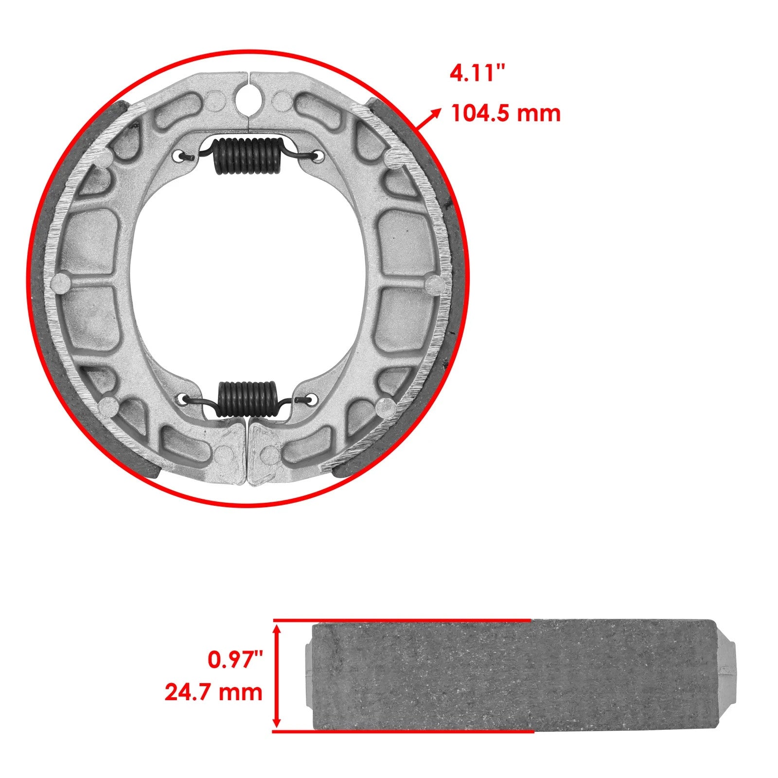 Front Brake Shoes for Honda ATC185 ATC185S 1980 1981 1982 1983