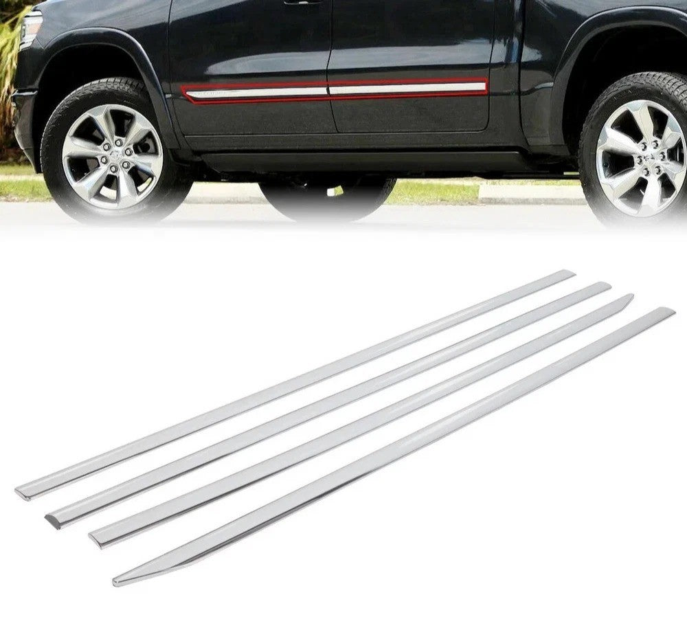 For 2023-2025 Dodge RAM 1500 Crew Cab Chrome Body Side Molding Trims Set 4PCS