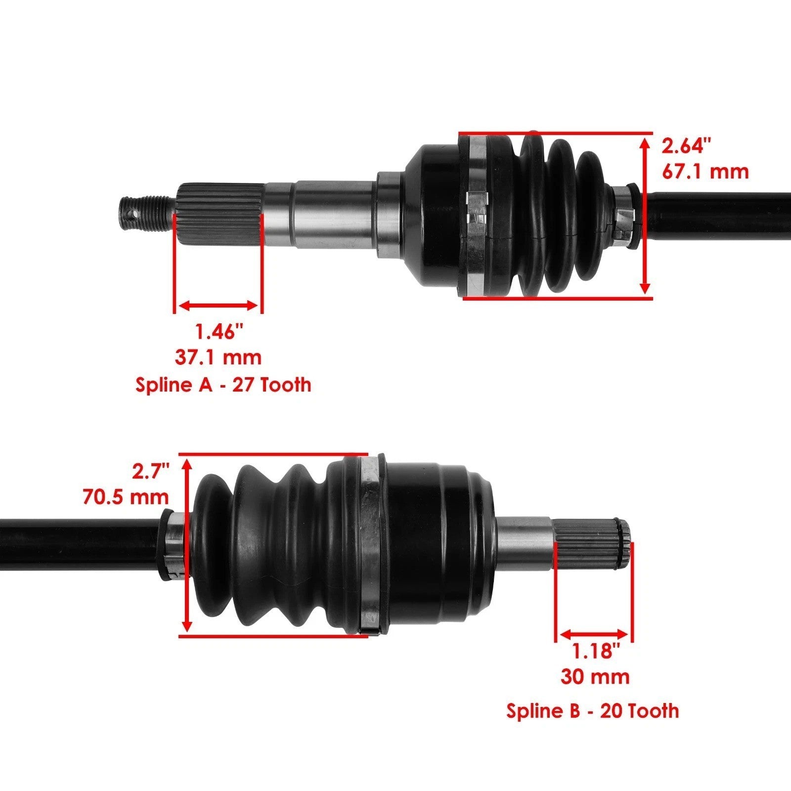 Front Left & Right CV Joint Axle For Yamaha Wolverine 350 YFM350FX 4X4 1995-2000