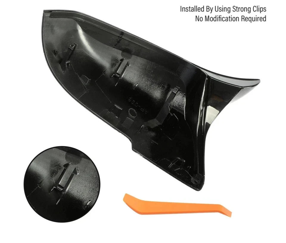 2x Gloss Black Side Mirror Cover Cap For BMW 3/4 SERIES F20 F21 F30 F32 F36 M3