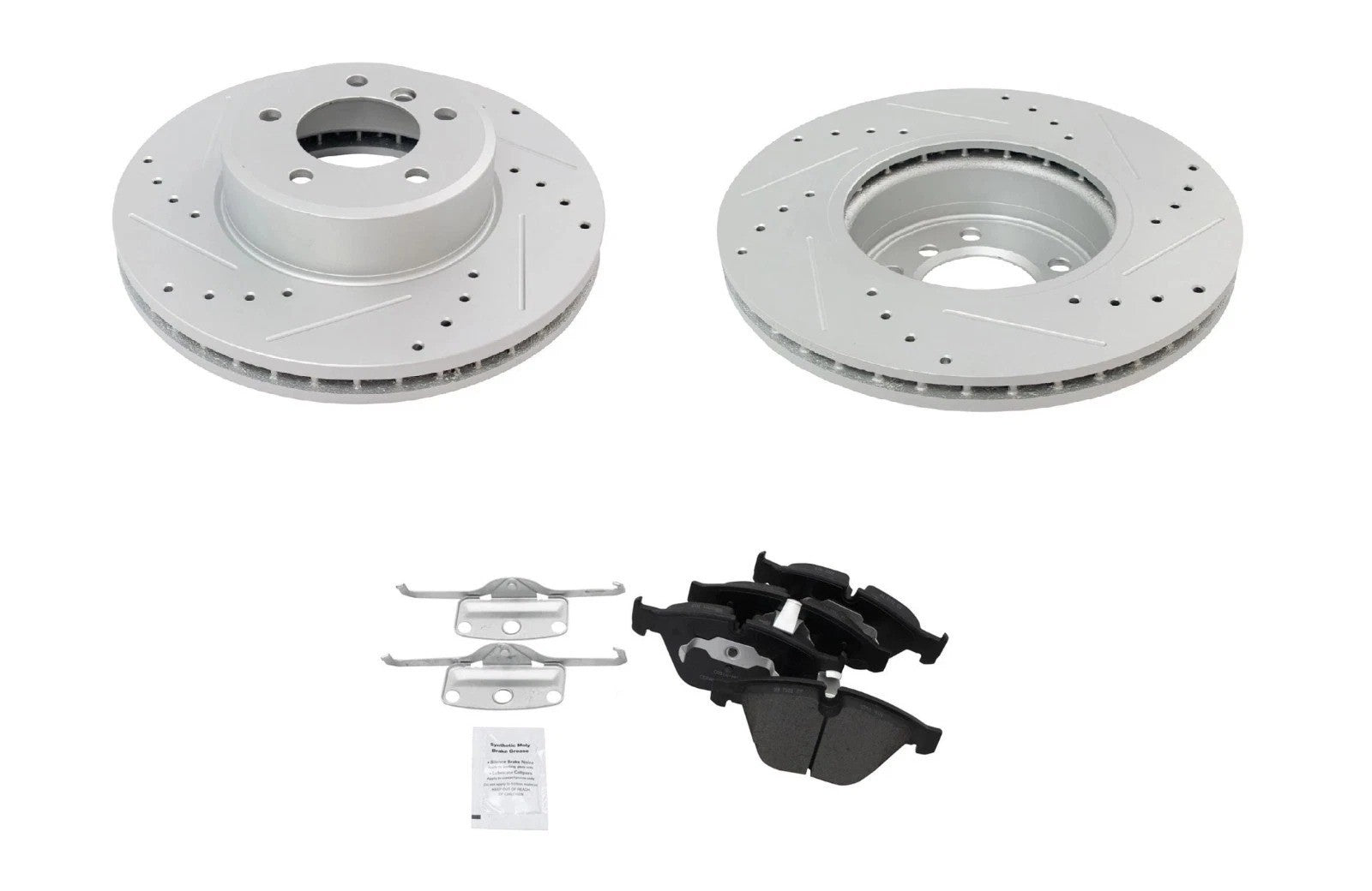 Performance Drilled Slotted Rotor & Ceramic Brake Pad Front Set for BMW