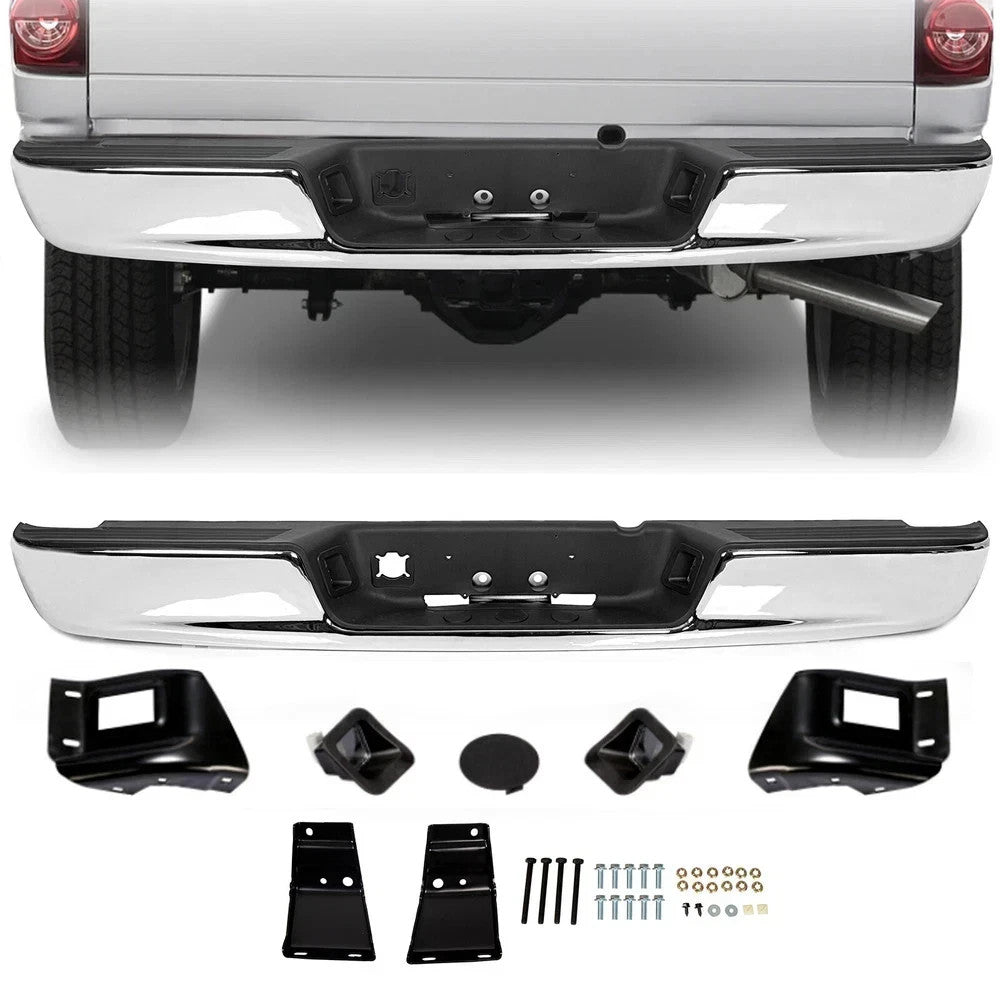 For 2002-2008 Dodge Ram 1500 03-09 2500 3500 Chrome Rear Step Bumper Assembly
