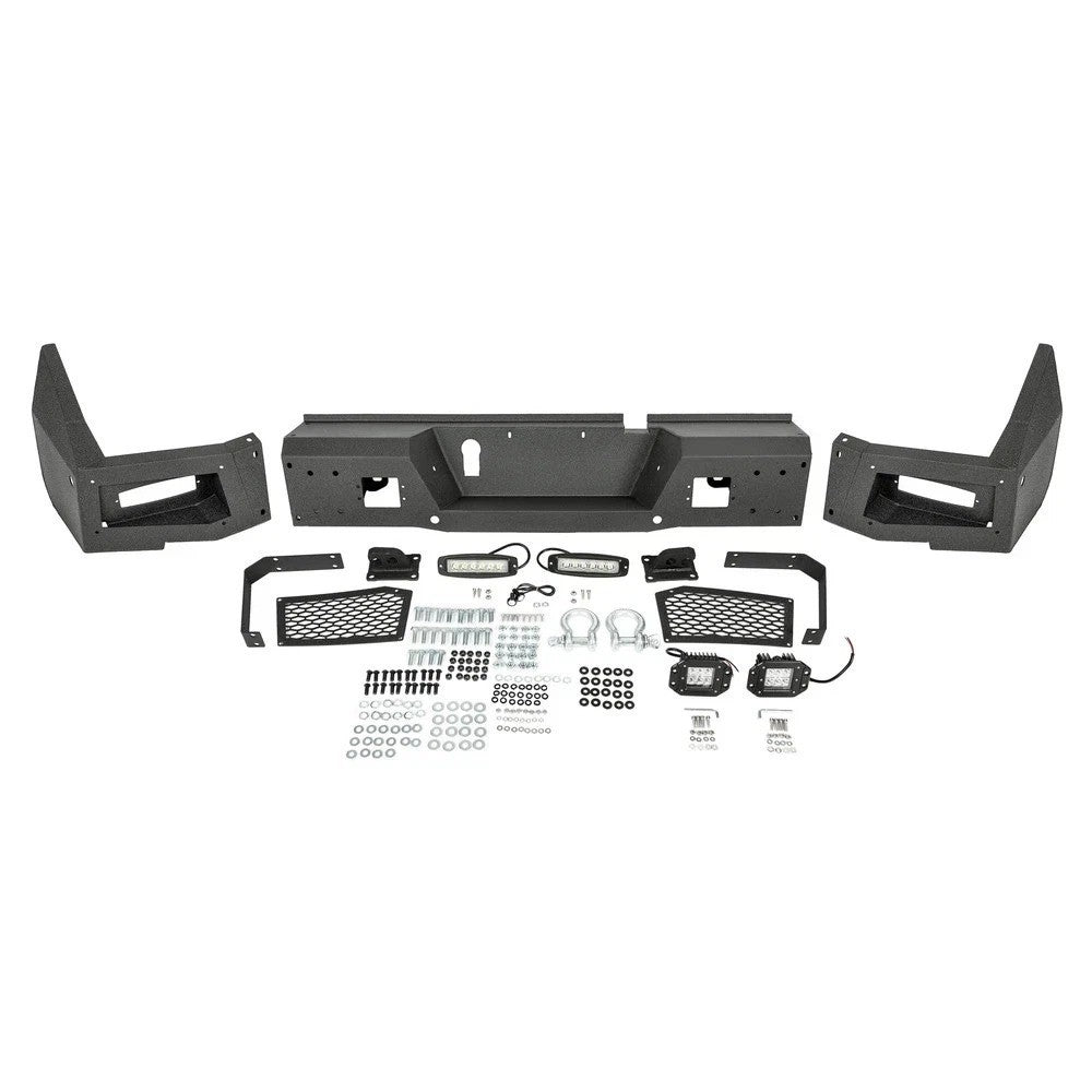 Rear Bumper For Dodge Ram 2500 3500 19-23 With Sensor Holes LED Light Steel