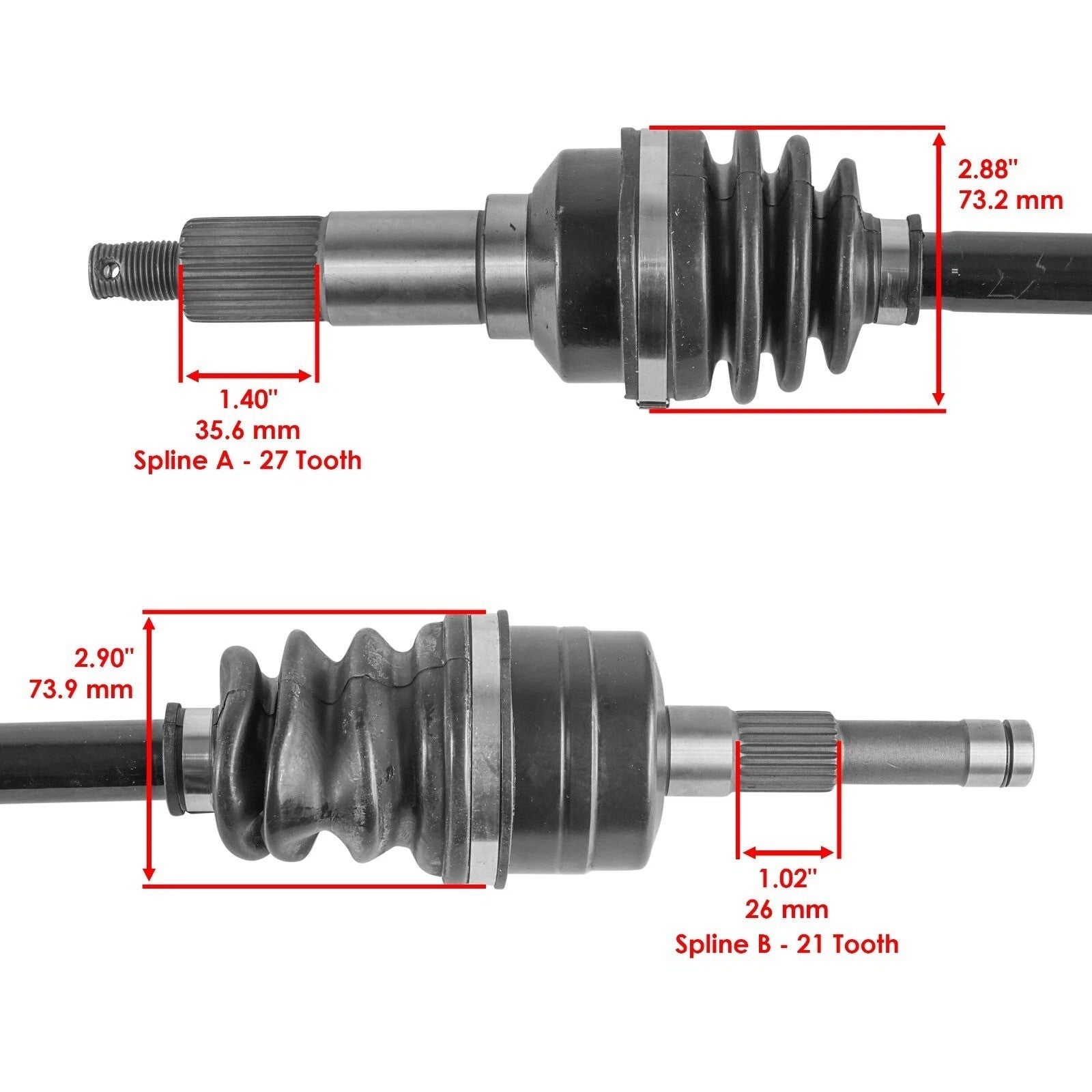 for Yamaha Grizzly 450 YFM450FG 4X4 2007 Front Left and Right CV Joint Axles